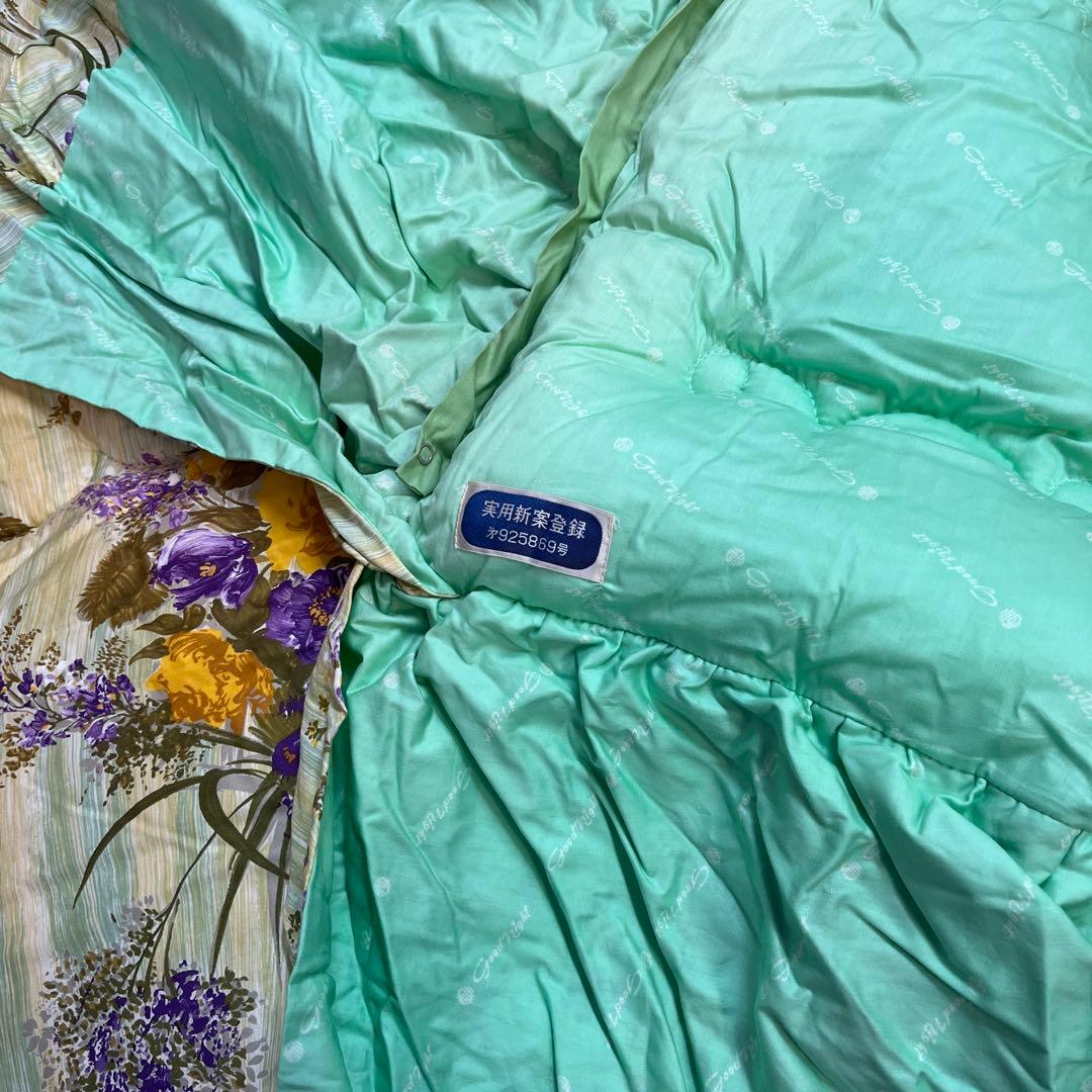 レトロ大阪西川花柄ハイロン掛け布団