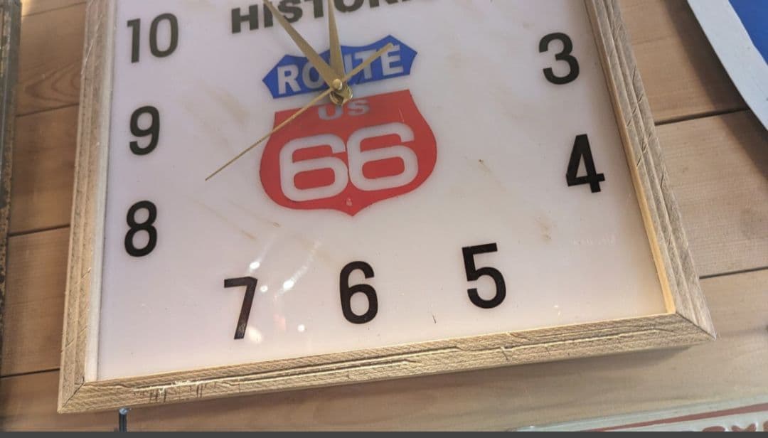 アメリカンクロック★時計★ガレージ★ルート66★ネオンクロック★ヴィンテージ加工