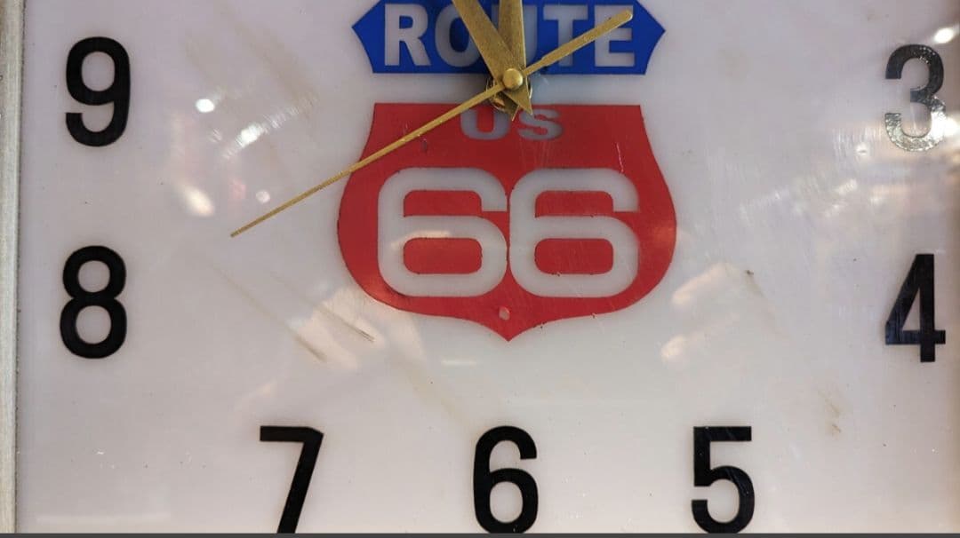 アメリカンクロック★時計★ガレージ★ルート66★ネオンクロック★ヴィンテージ加工