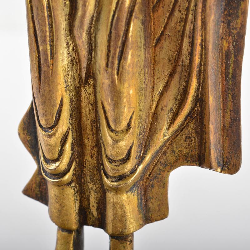 仏教美術　古銅鍍金　仏像　置物　唐木台付　F　R6704