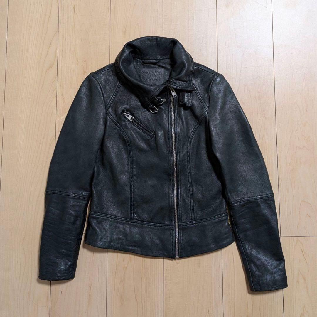 UK8 良品 ALLSAINTS オールセインツ ライダースジャケット 黒