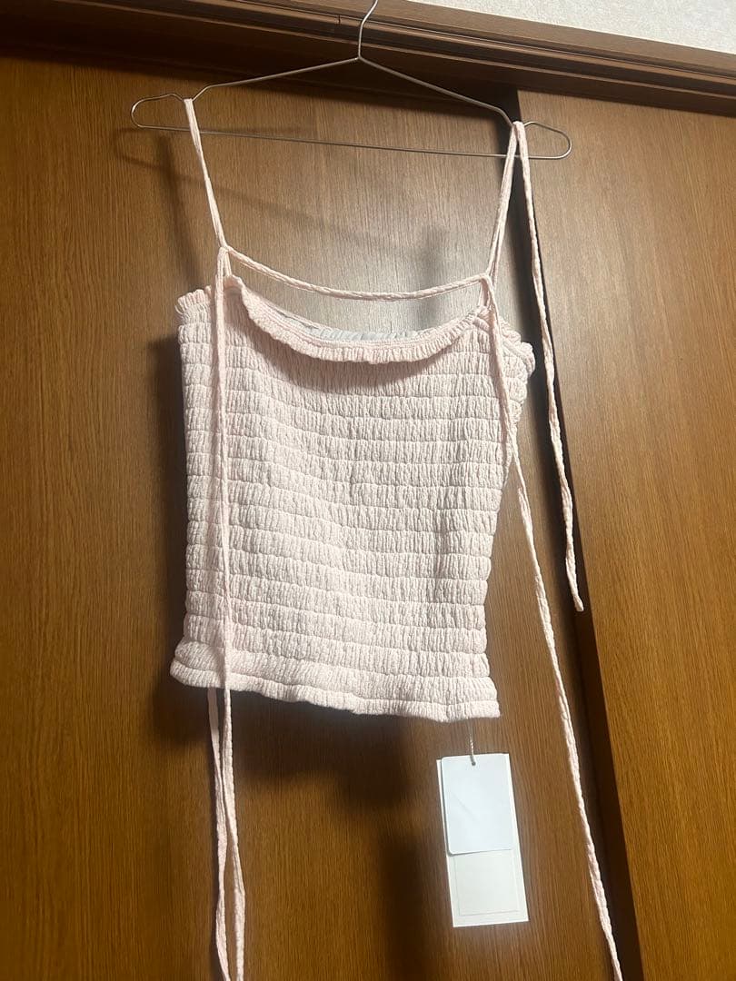 トップス andmary shirring ribbon camisole