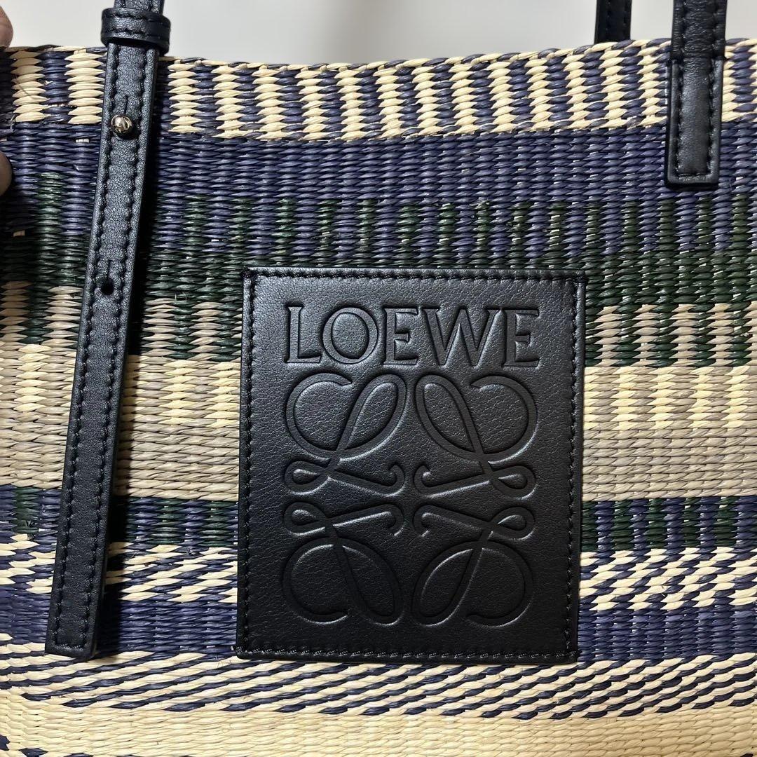 LOEWE カゴバック ネイビー 巾着付き
