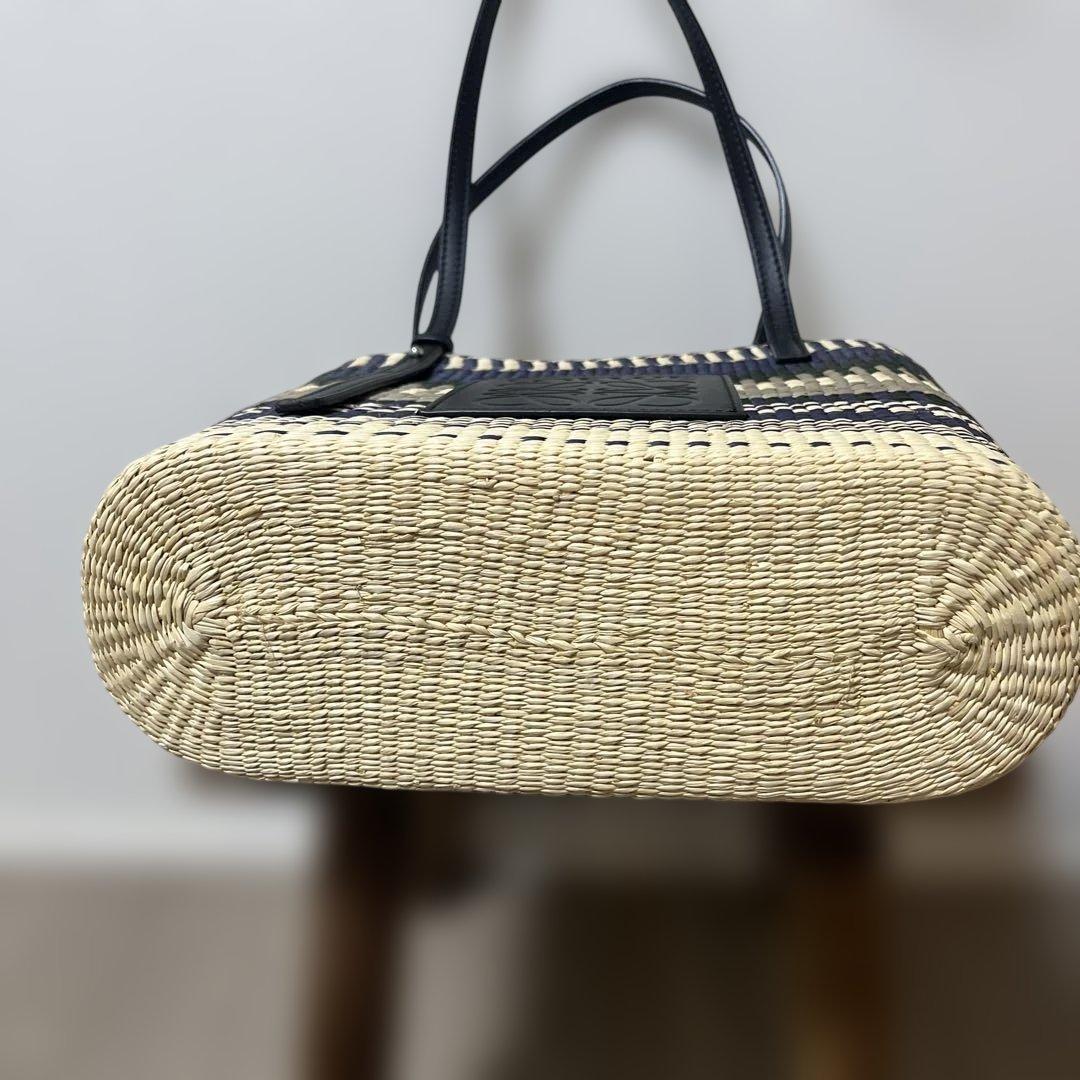 LOEWE カゴバック ネイビー 巾着付き