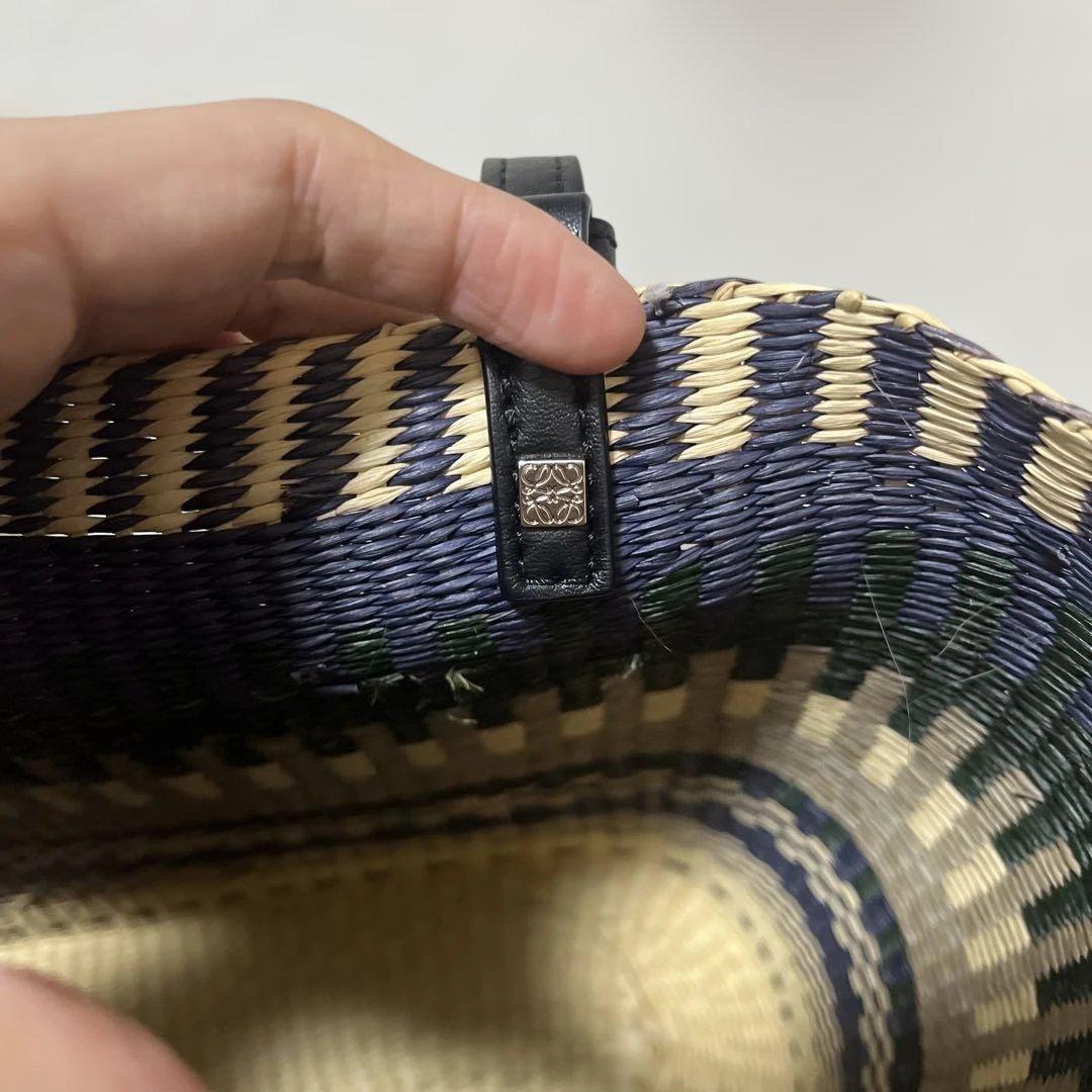 LOEWE カゴバック ネイビー 巾着付き