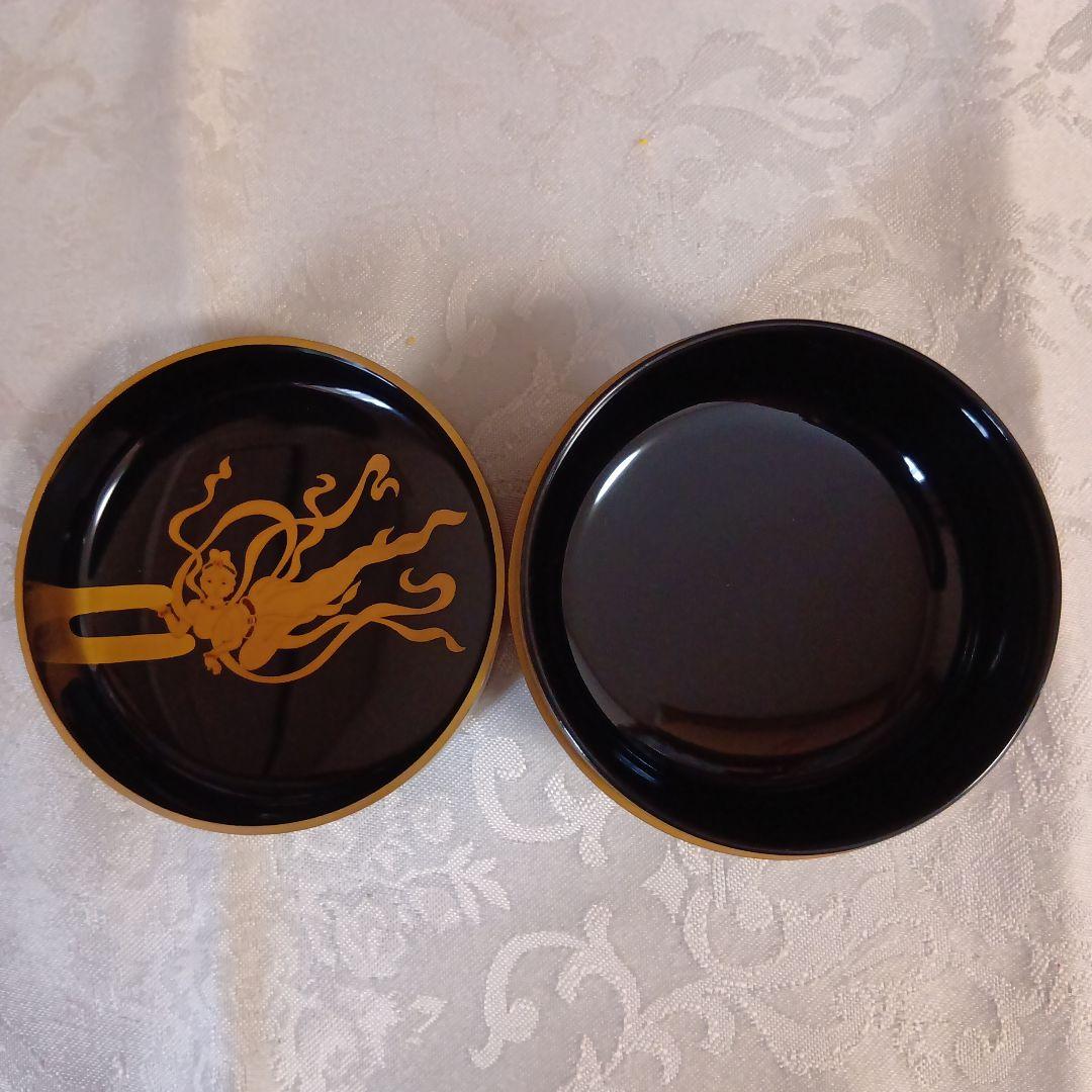 坂一男　富士山模様　蒔絵　茶道具 金色装飾 棗　木箱　黃布付き