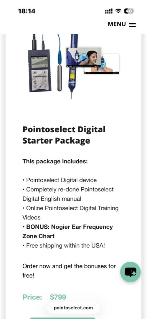 オリキュロセラピー 耳ツボ Point select digital 耳介療法