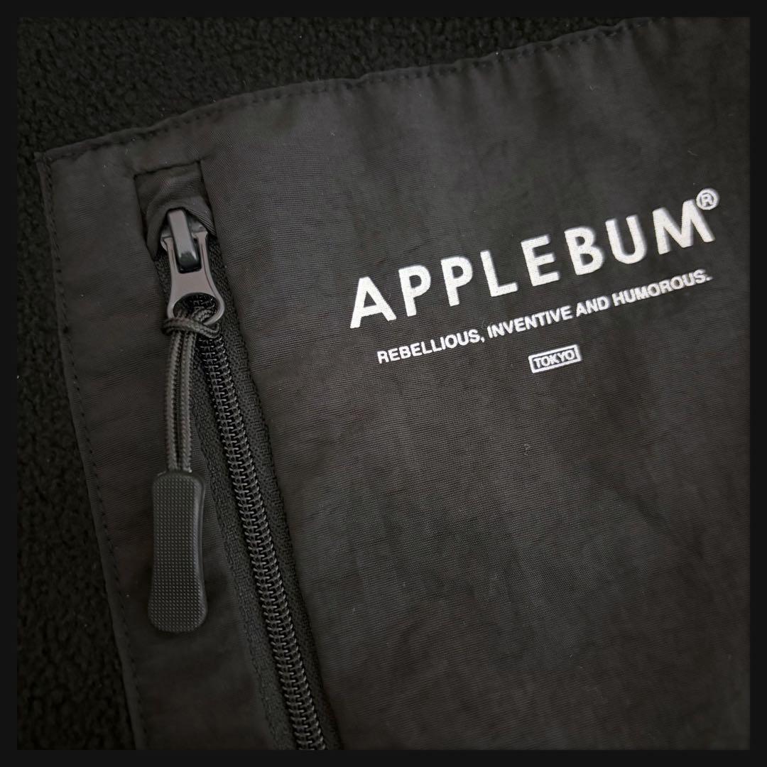 【美品★希少XL】アップルバム ワンポイントロゴ フリースベスト ブラック 即完