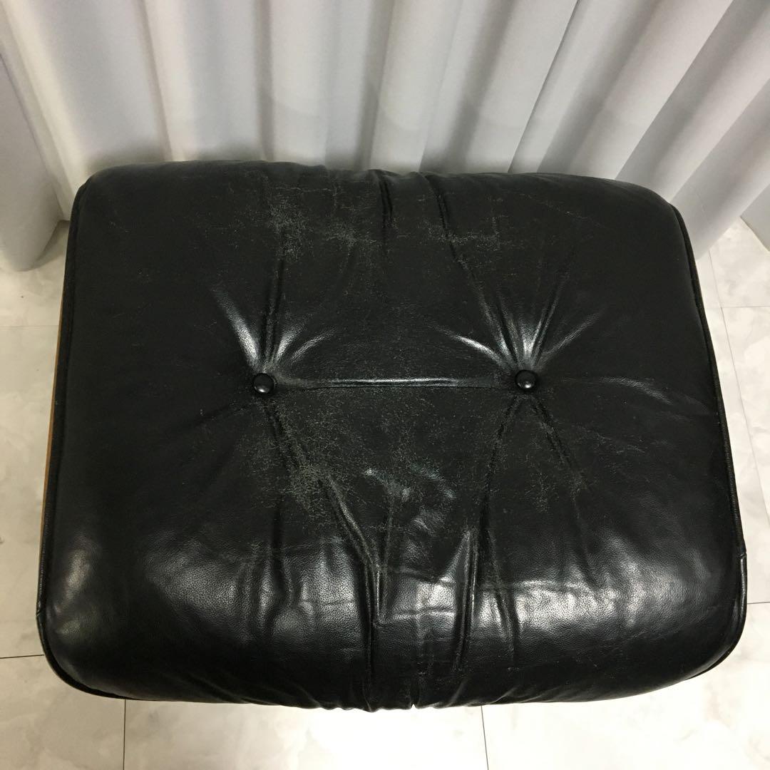 ②セット購入限定 イームズ 【オットマン】 ウォールナット ラウンジチェア 本革