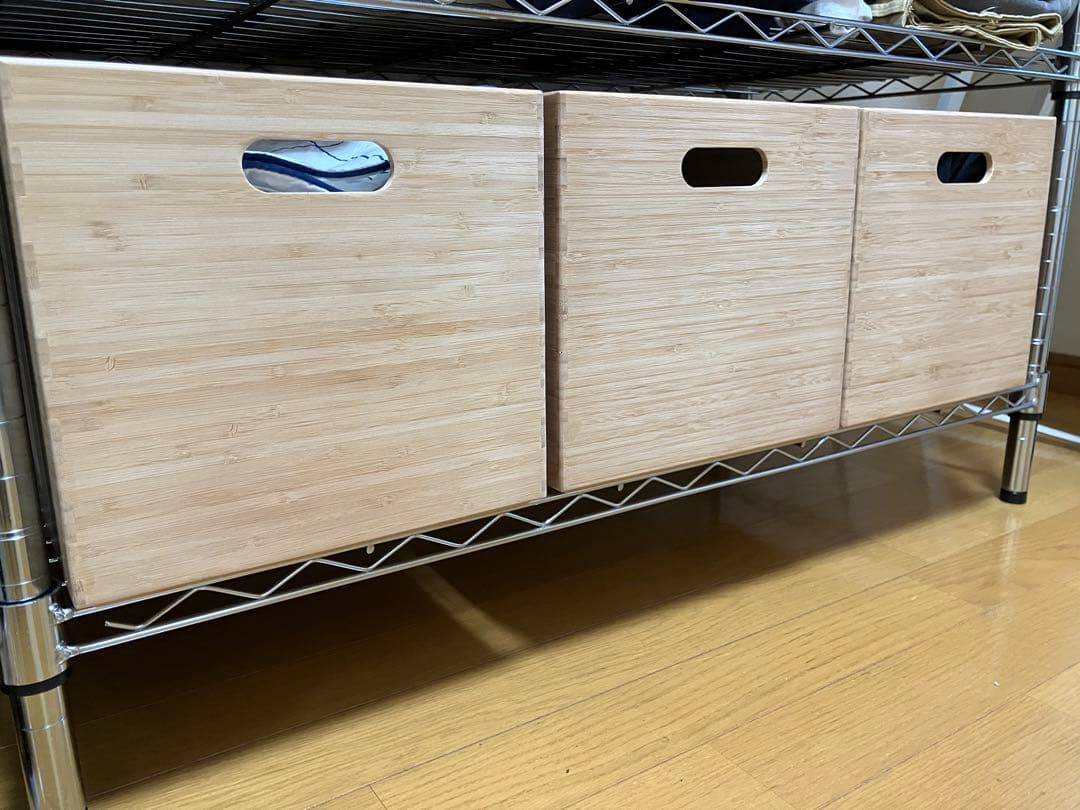 無印良品 重なる竹材長方形ボックス 大　3個セット
