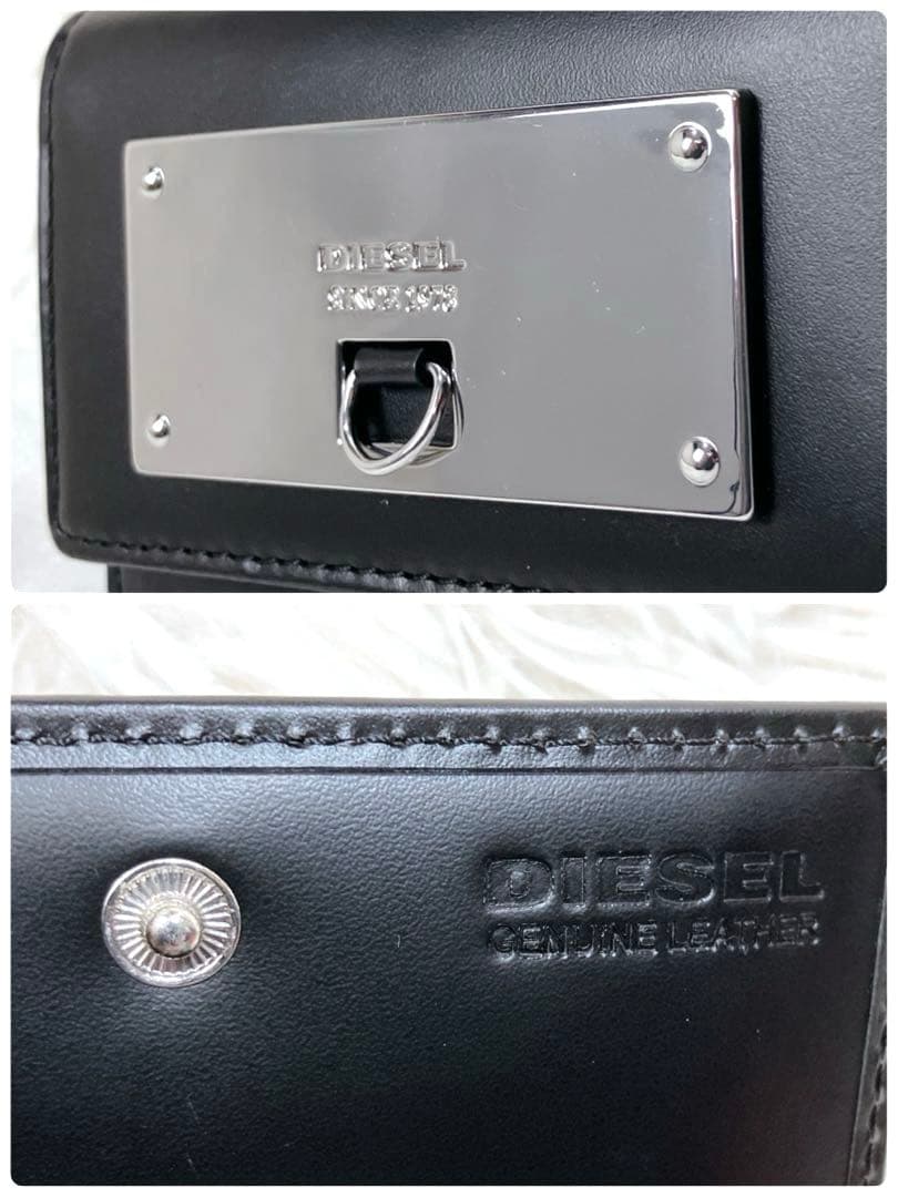 ノンちゃん タグ ディーゼル 名刺入れ カードケース ブラック 牛革