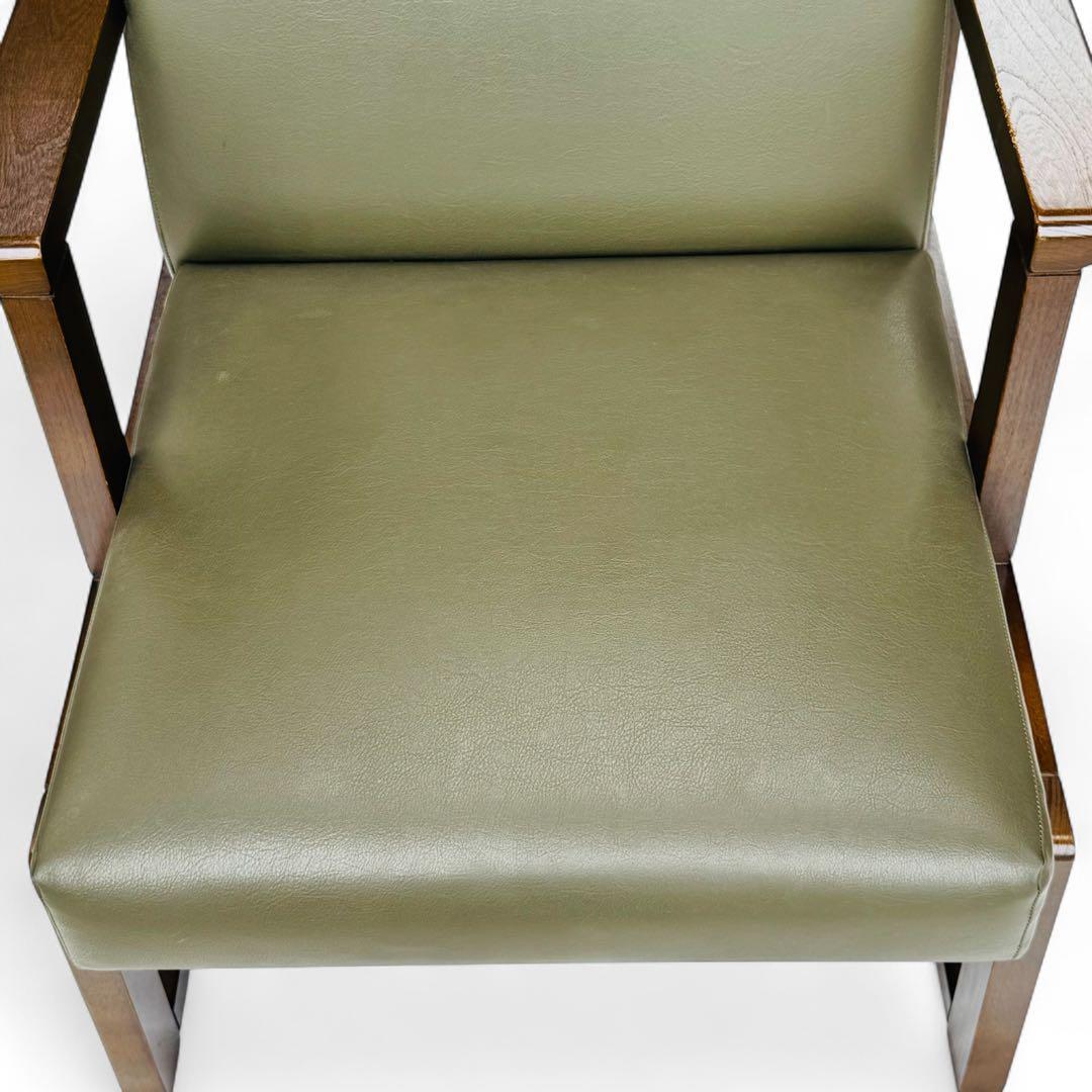 HIDA 飛騨産業 肘付き 椅子 アームチェア 1人掛けソファ 昭和レトロ 2