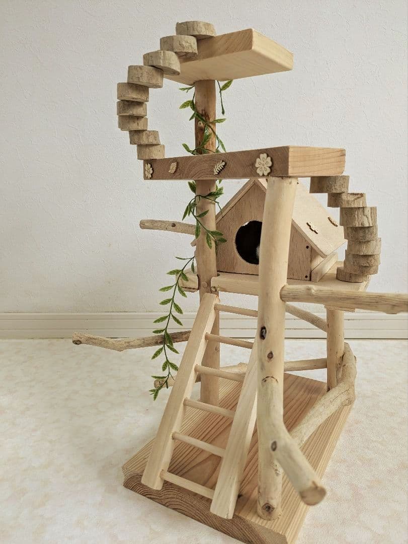 バードアスレチック66流木 バードジム　バードトイ　螺旋階段を登って