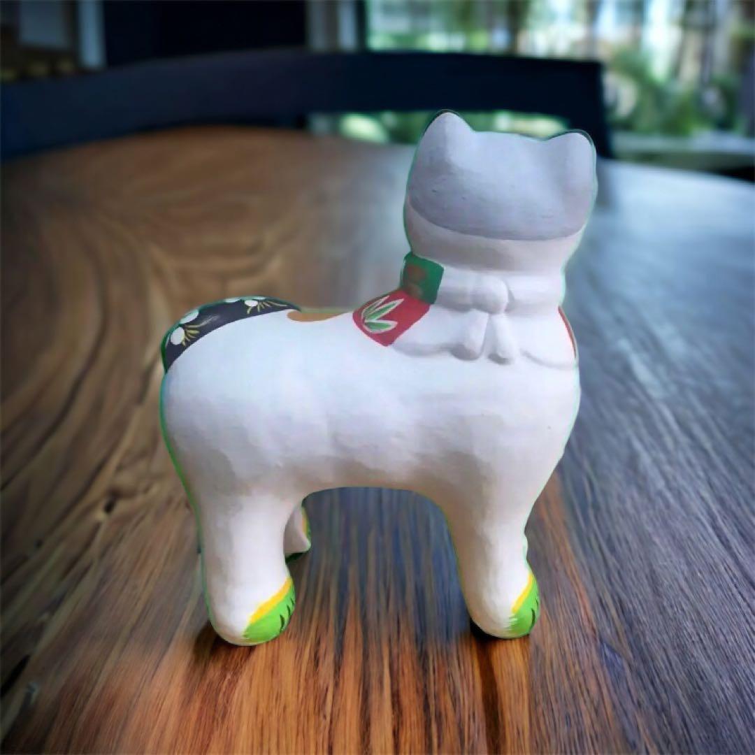 岩手県郷土玩具 花巻土人形 平賀孫左衛門 窯猫 ねずみくわえ猫 厄除け 家内安全