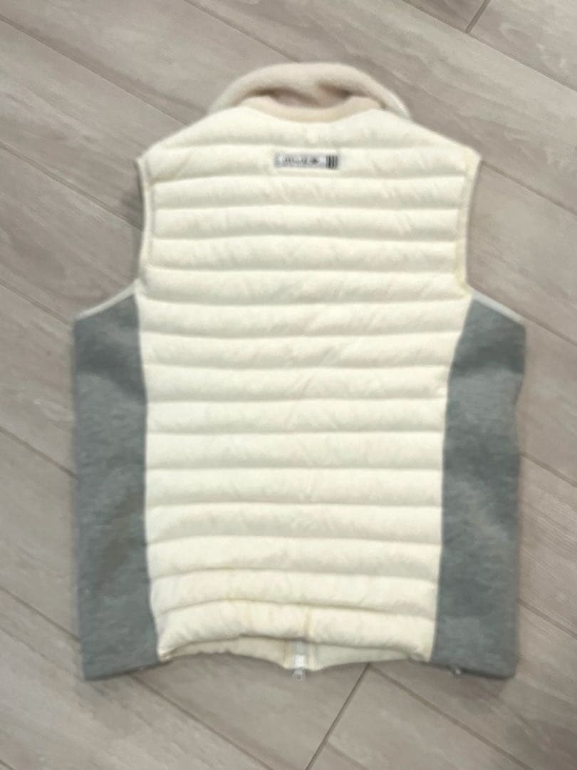 ダウンベスト ホワイト/グレー ノースリーブ