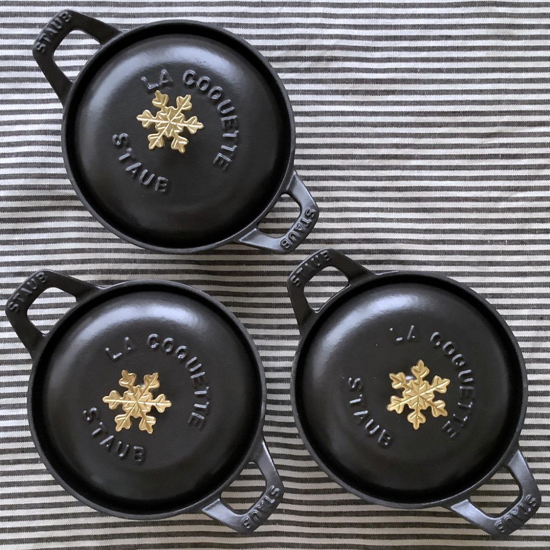 【ヘンケルスジャパン正規品 3個組】ストウブ コケット＆スノーフレークノブ