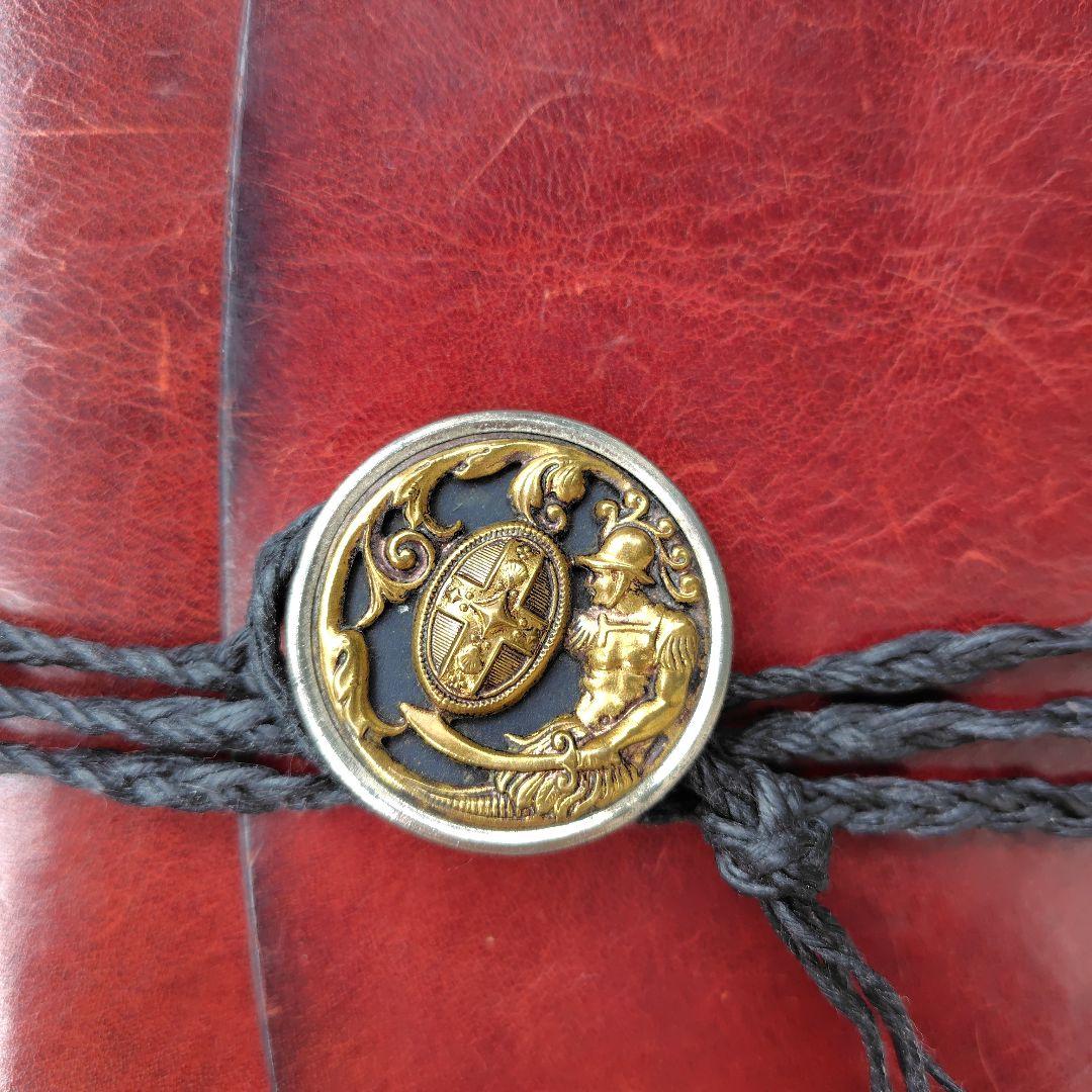 レザー製手縫いノート 赤　レザー　ノート アンティーク ライティングショップ