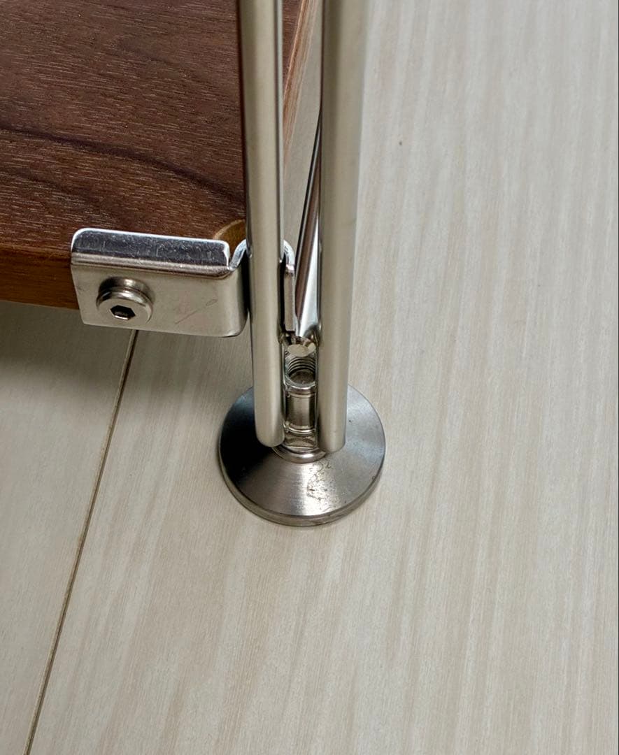 ステンレスユニットシェルフ小　ウォールナット材