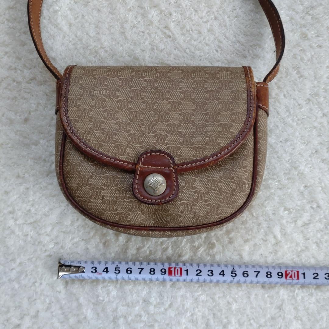 CELINE セリーヌ ヴィンテージ マカダム柄 ショルダーバッグ PVC ミニ