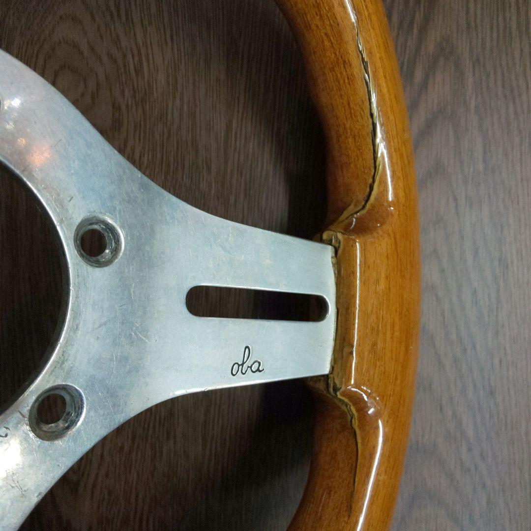 oba ウッド ステアリング 28cm ハンドル 当時物