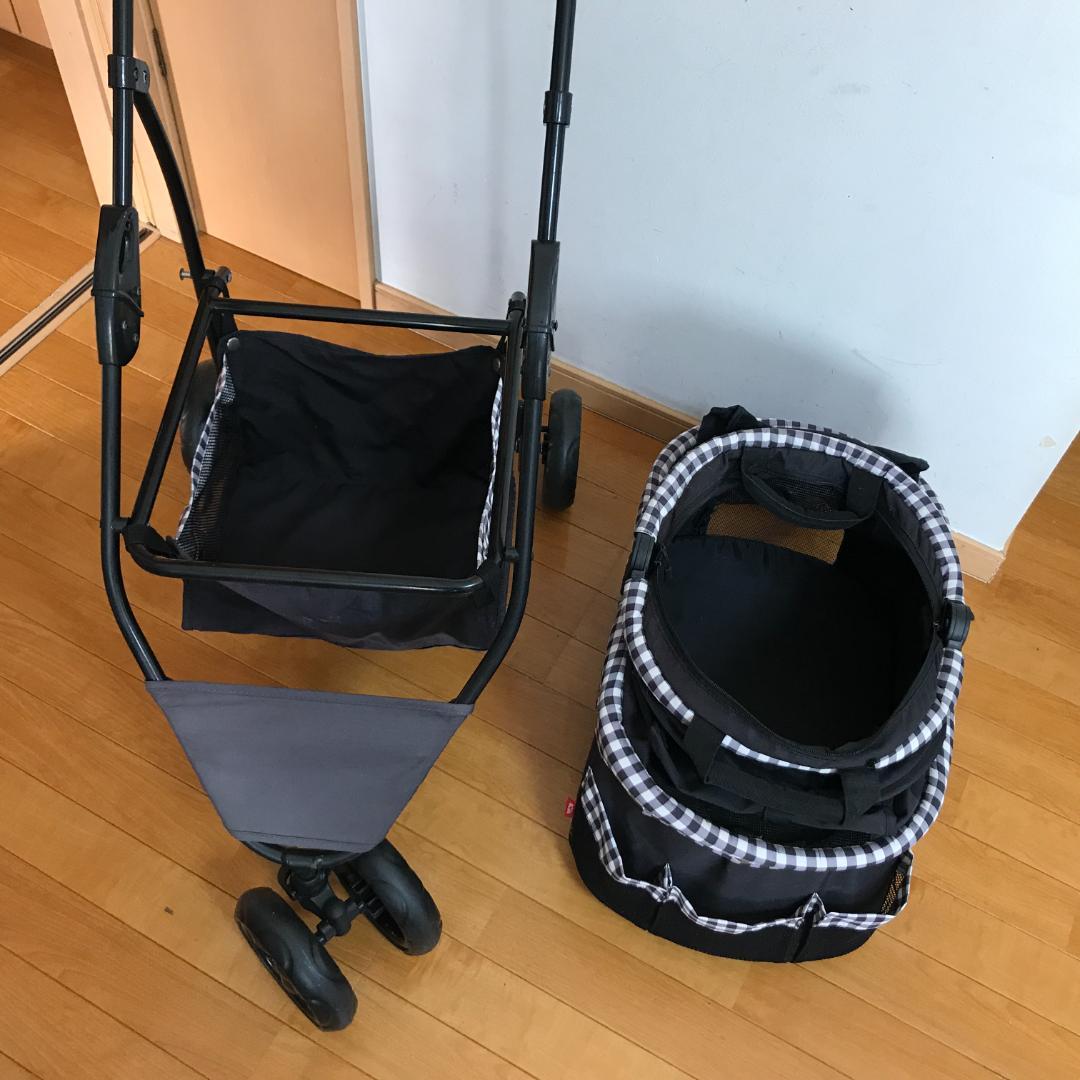 ねこるん 猫専用カート オープンキャビン 黒チェック ジェックス ペットカート
