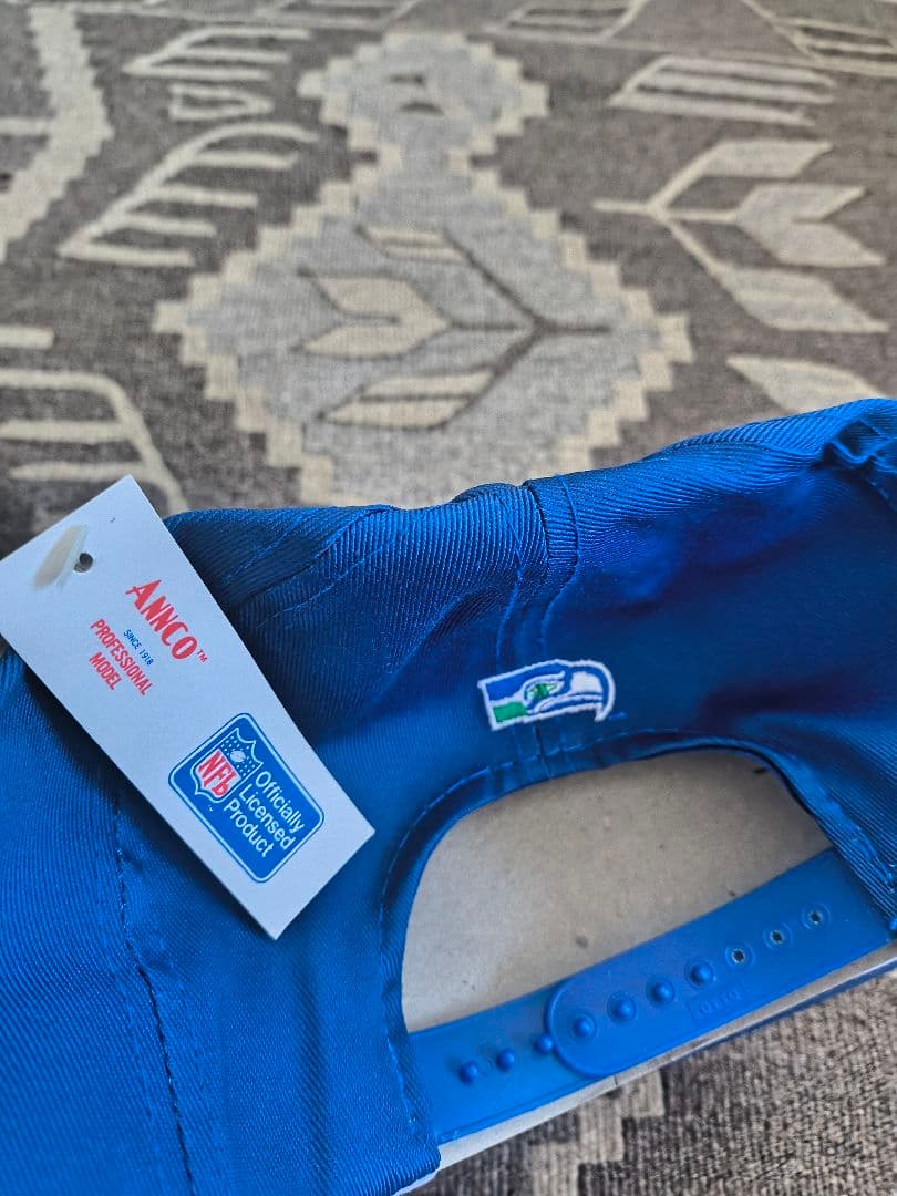 【デッドストック】シアトルシーホークス キャップ 青 ANNCO製 NFL公式品