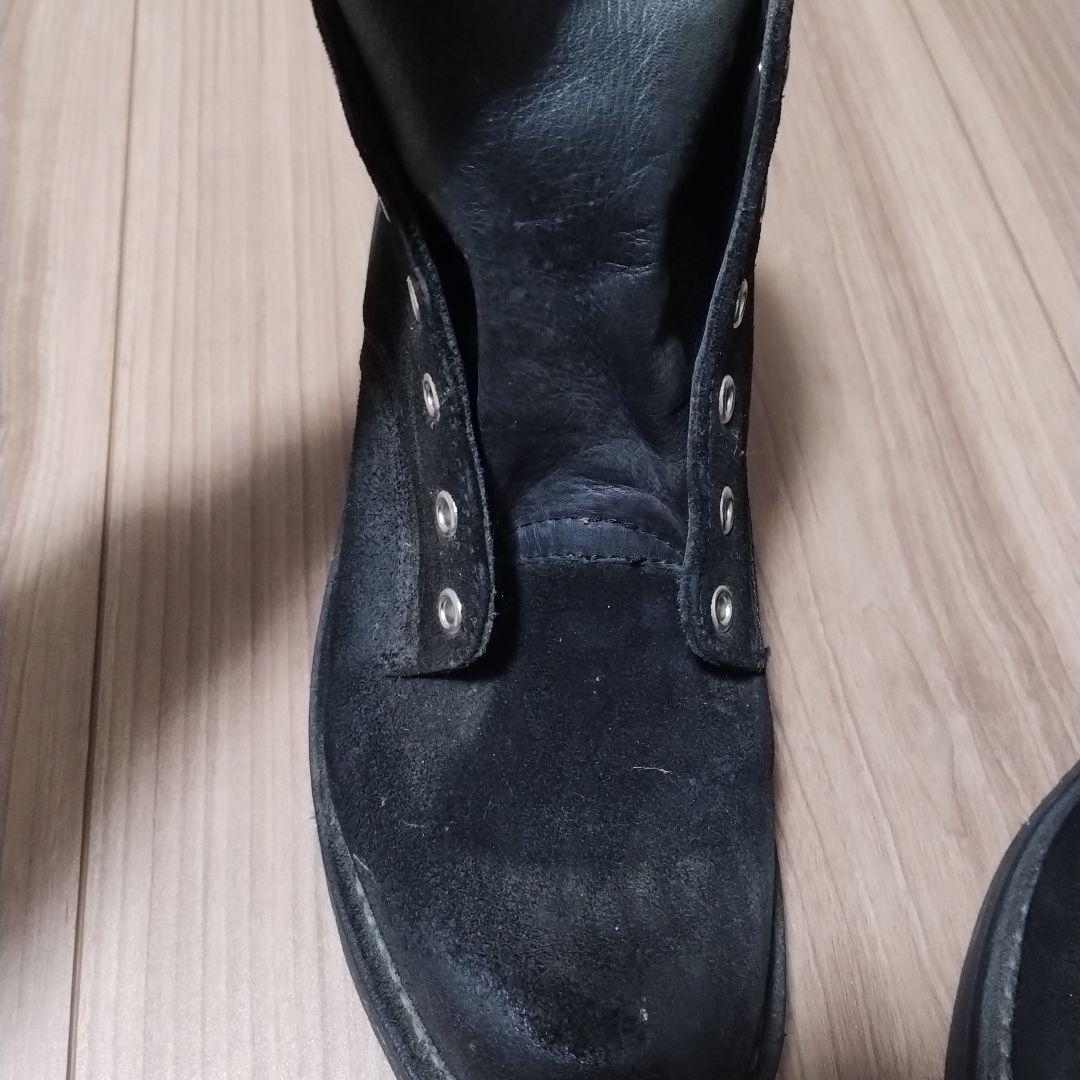 【BEAMS】フリンジ付ダークブラウンスエードワークブーツUS9