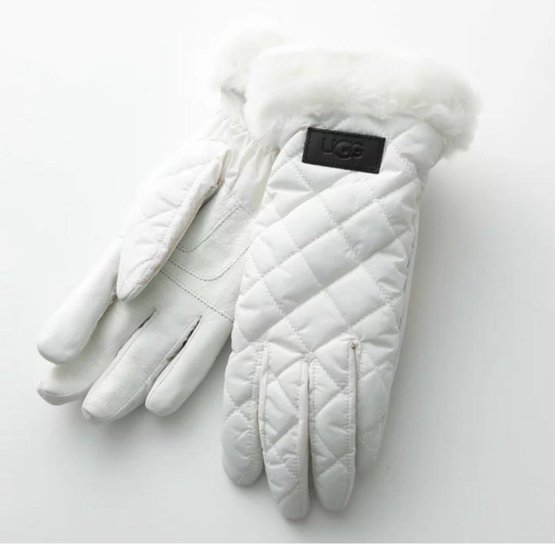 UGG ホワイト キルティング手袋