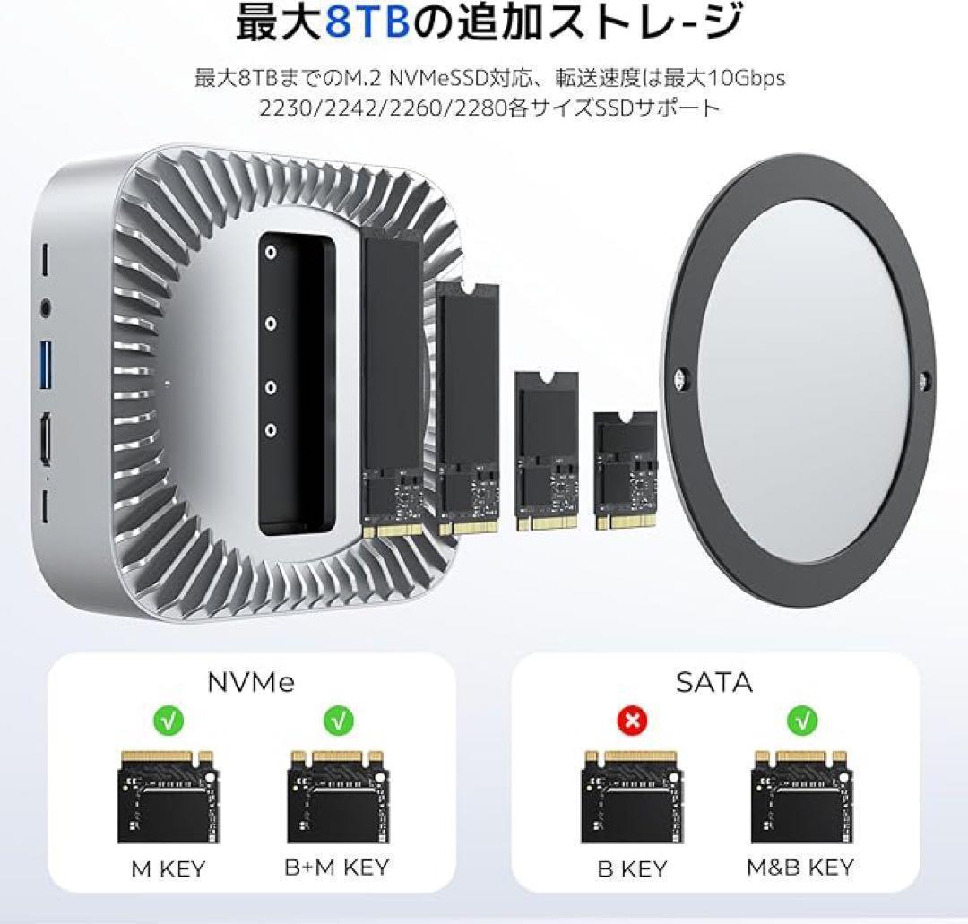 Mac Mini M4 対応ハブ 高精細UI RayCue USB-Cハブ