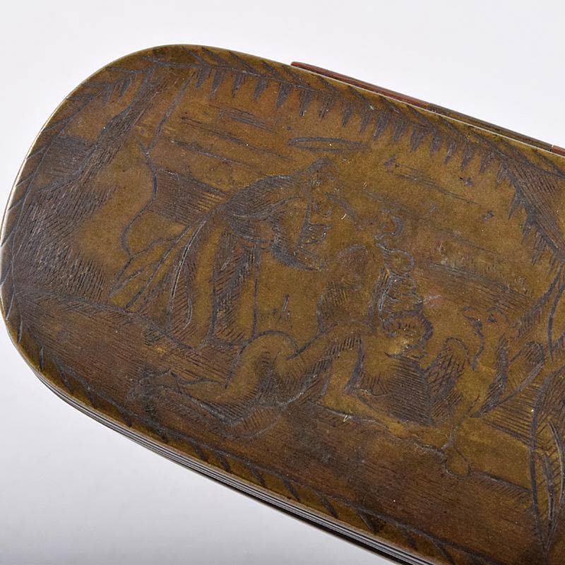 西洋アンティーク　十七世紀十八世紀　古銅　人物刻　嗅煙草入　2点　M　R8980