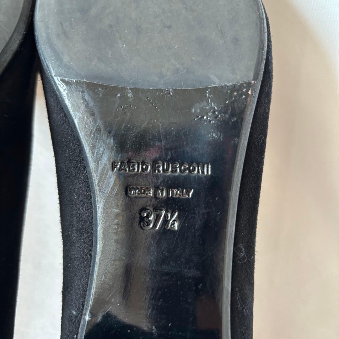 極美品★ FABIO RUSCONI ブラック フラットシューズ　37.5 黒