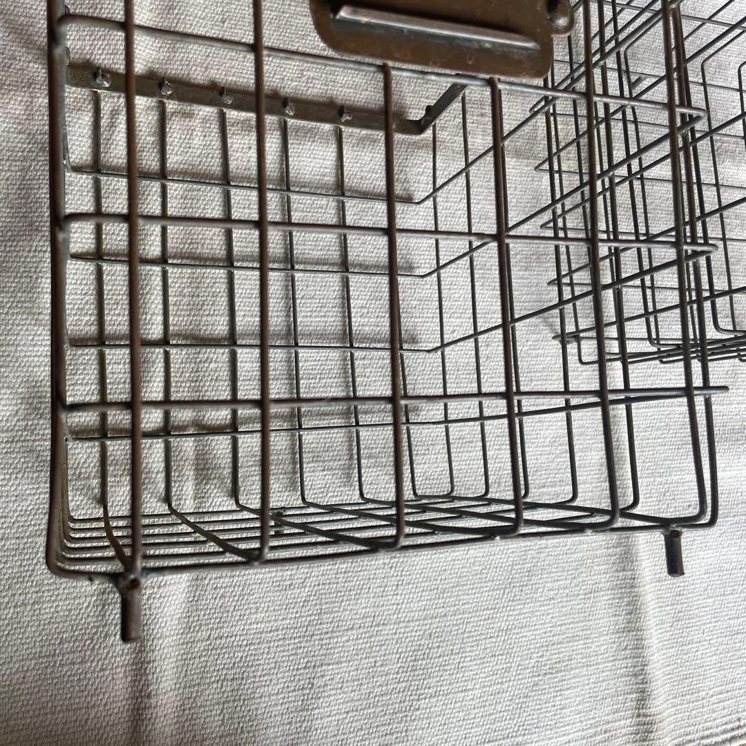 アイアンカゴ　正方形　四角　籠　ワイヤー　シャビー　メッシュ　2個セット