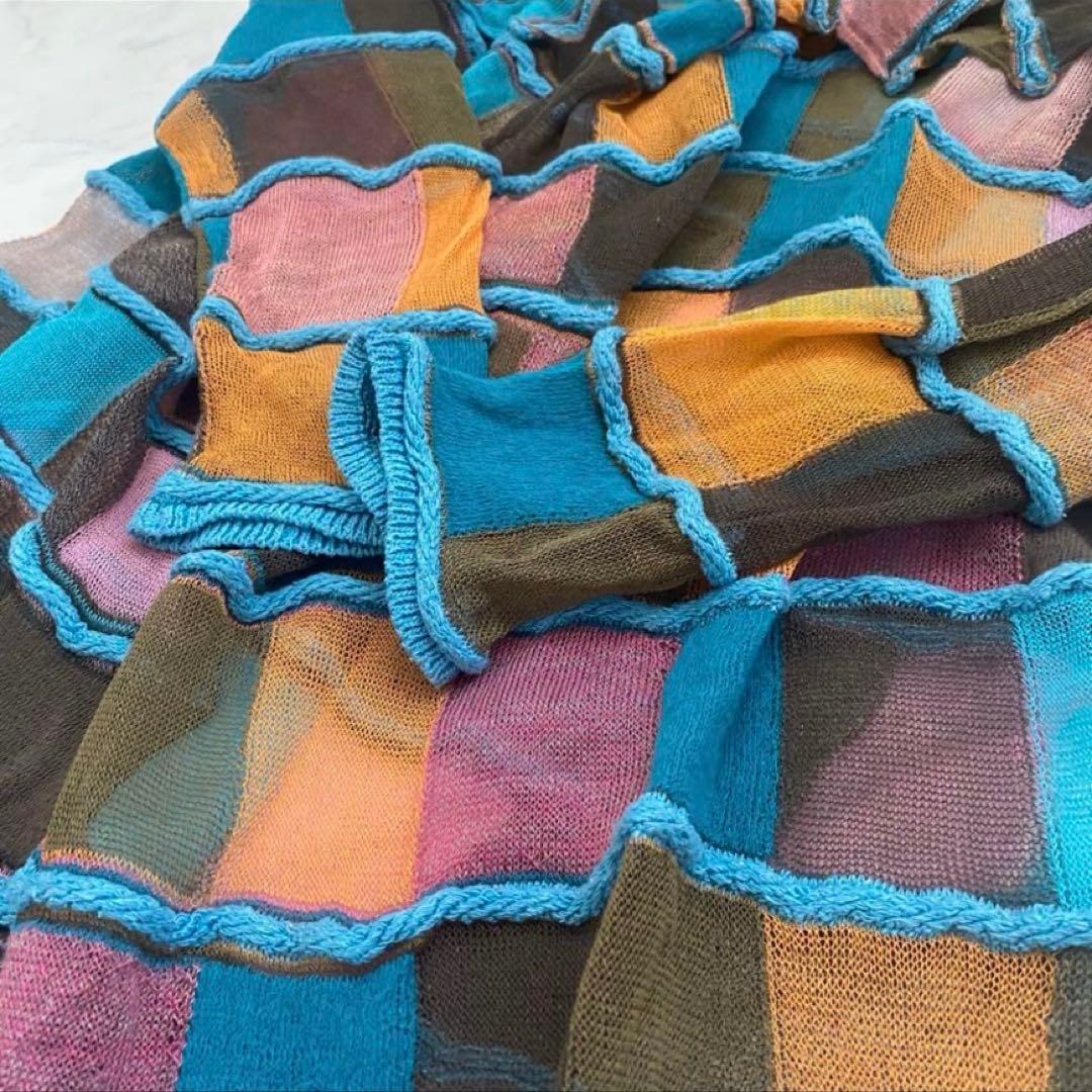 訳あり M.&KYOKO 立体×シアー素材　シルク和紙混　ロングカーディガン