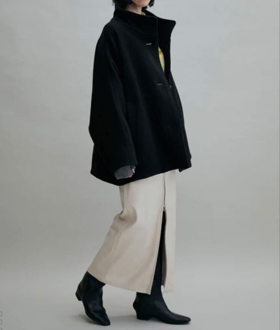 ADAM ET ROPE' FEMME スタンドカラーミドルコート