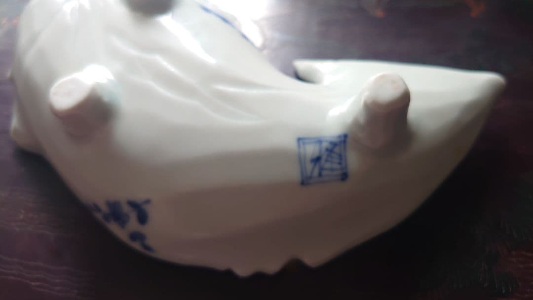 魯山人写 染付 鯰形 向付 5客 鯰形変形向付 箱なし