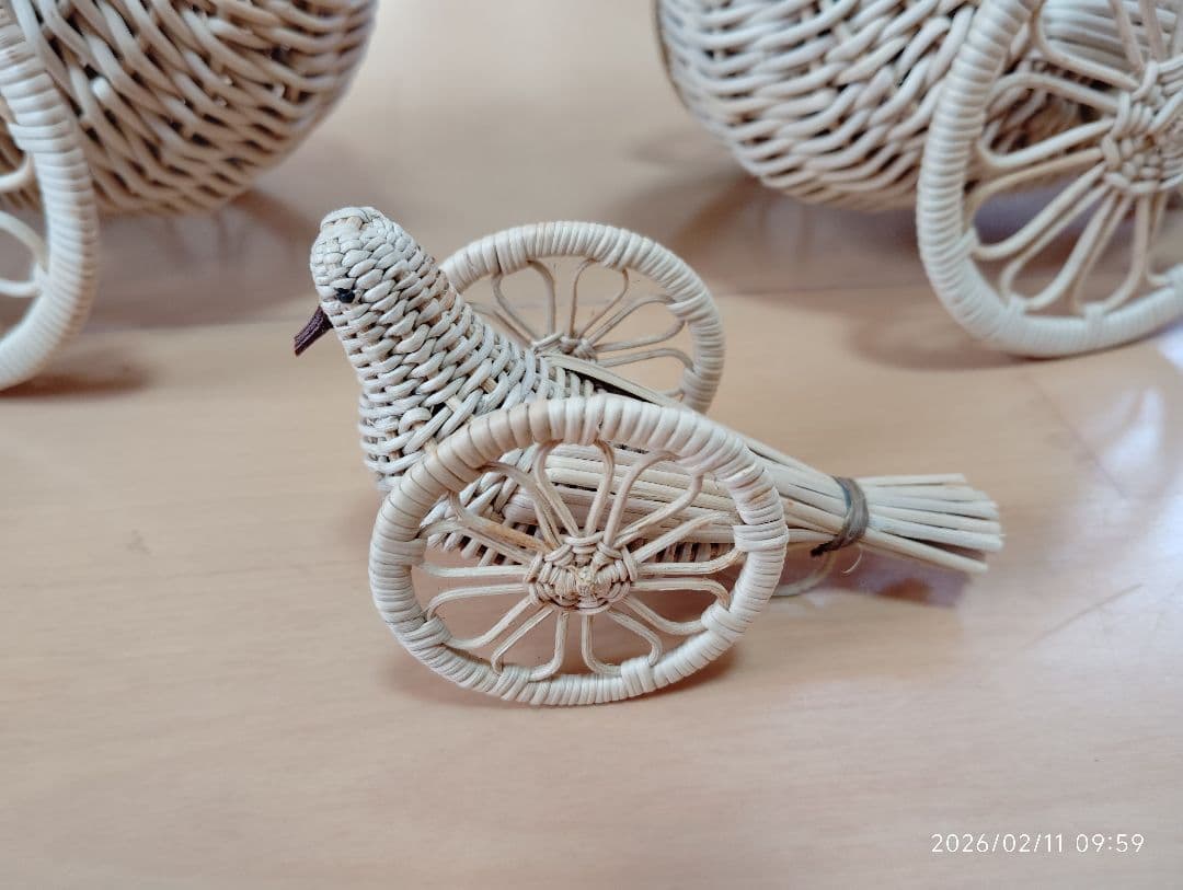 超貴重　あけび細工　はと車　民芸品　郷土玩具　野沢温泉　工芸品　鳩車