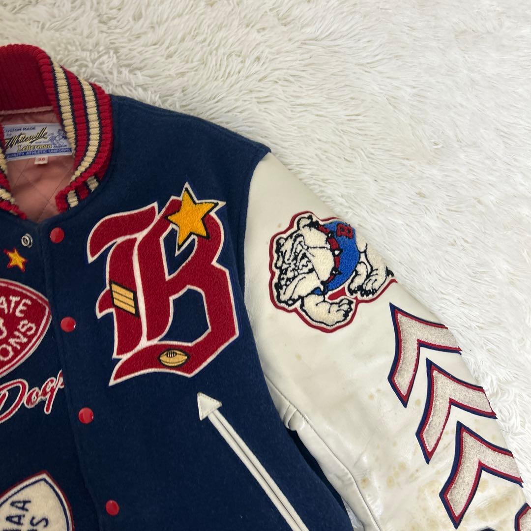 ホワイツビル フルデコ スタジャン 袖革 ショールカラー ワッペン 東洋 38