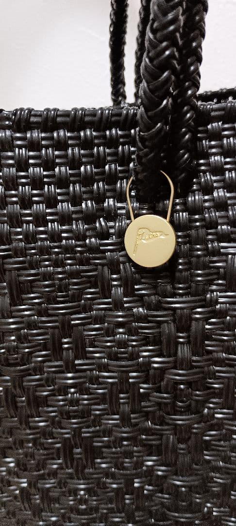 メルカドバッグ　ロングハンドル　黒　レトラ