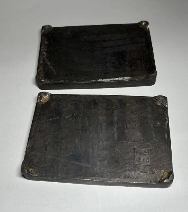 時代物 煎茶道具 古錫2枚セット 急須台一対 瓶敷 瓶座 置台 瓶敷 瓶台