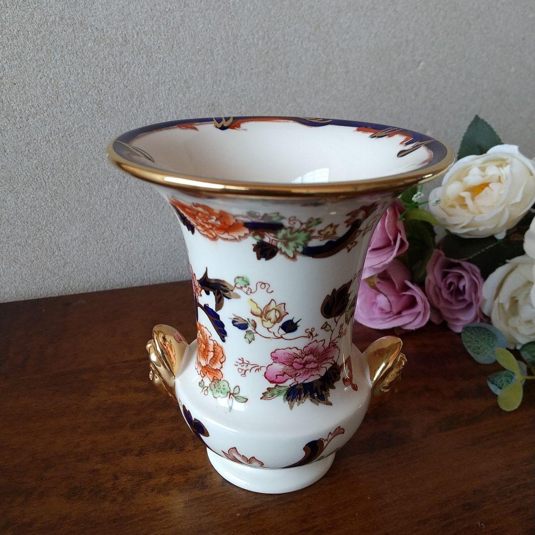 メイソンズ ブルーマンダレイ ゴールドマスク フラワーベース  花瓶