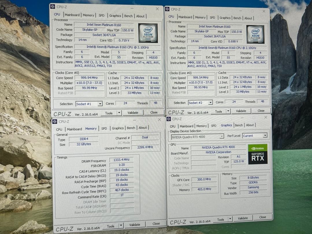Xeon Platinum 8160×2 / Quadro RTX 4000