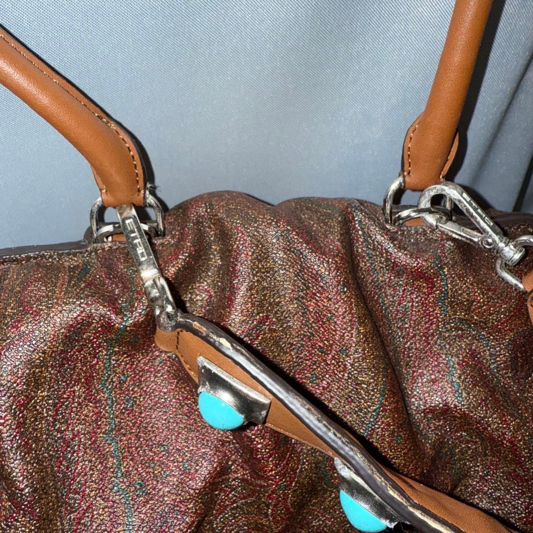 希少◾️エトロ　クラウン・ミー　コレクション　ペイズリー　レザーバック