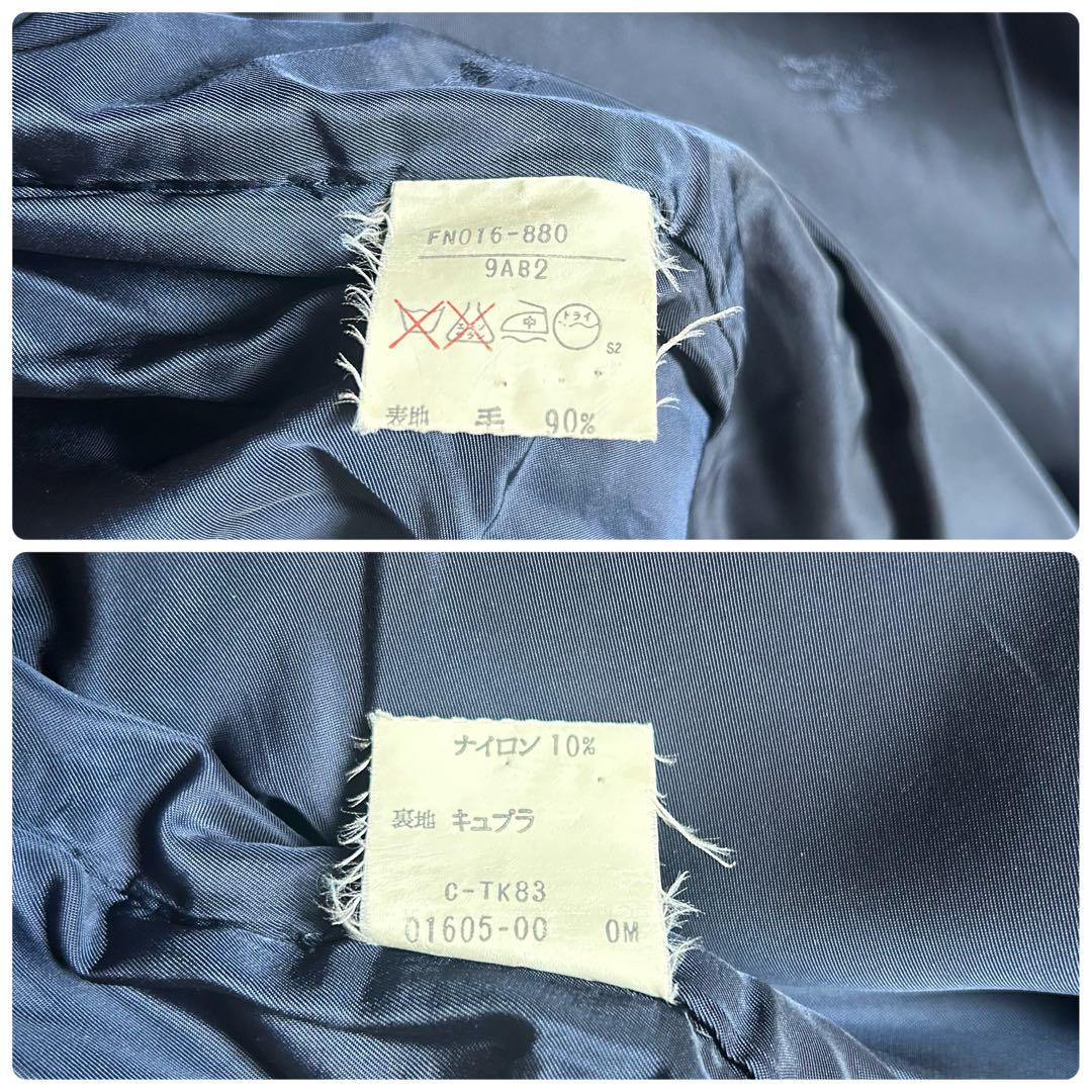 極美品＊バーバリーズ 白タグ 紺 ピーコート M相当 ウールブレンド 金ボタン