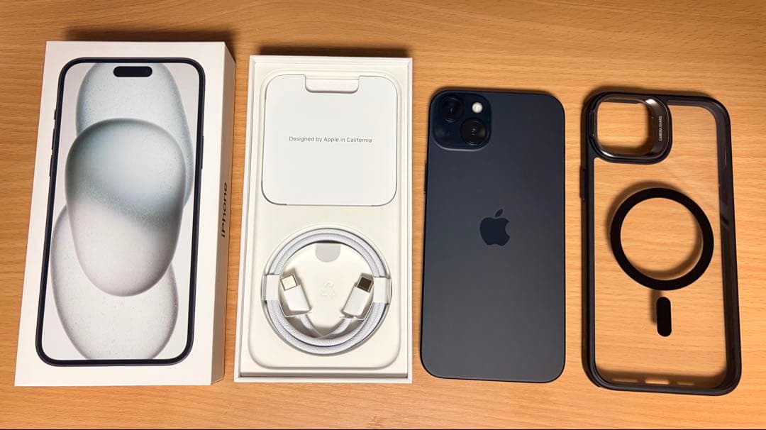 【美品】iPhone15 Plus 128GB ブラック ケース付