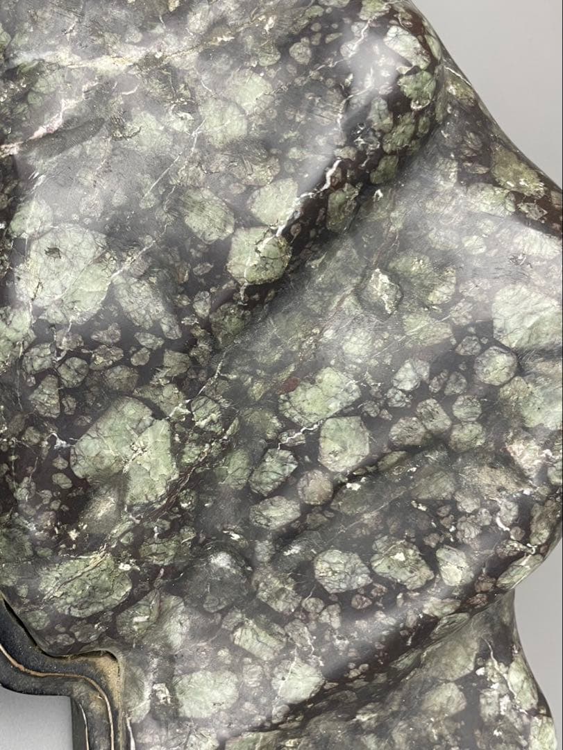 大型 梅花石 鑑賞石 盆石 水石 天然石 ジャスパー 木製台座付 菊花石 鉱石