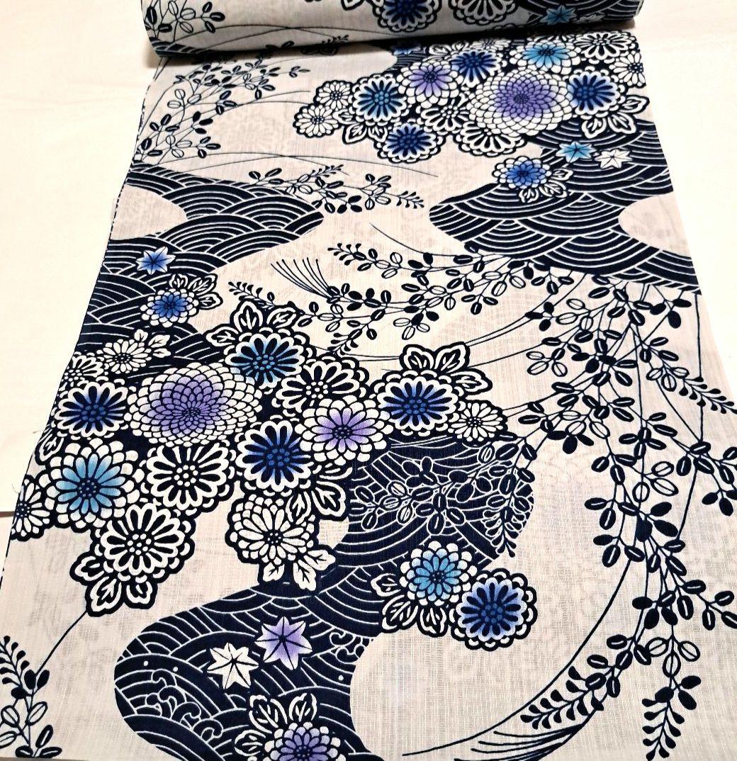 No.5404　浴衣　綿　着物　反物　新品未使用
