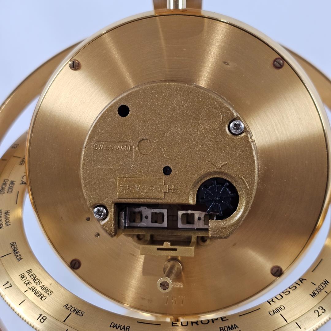 【希少】ジャンルーレ ワールドタイム 置き時計 ムーンフェイズ