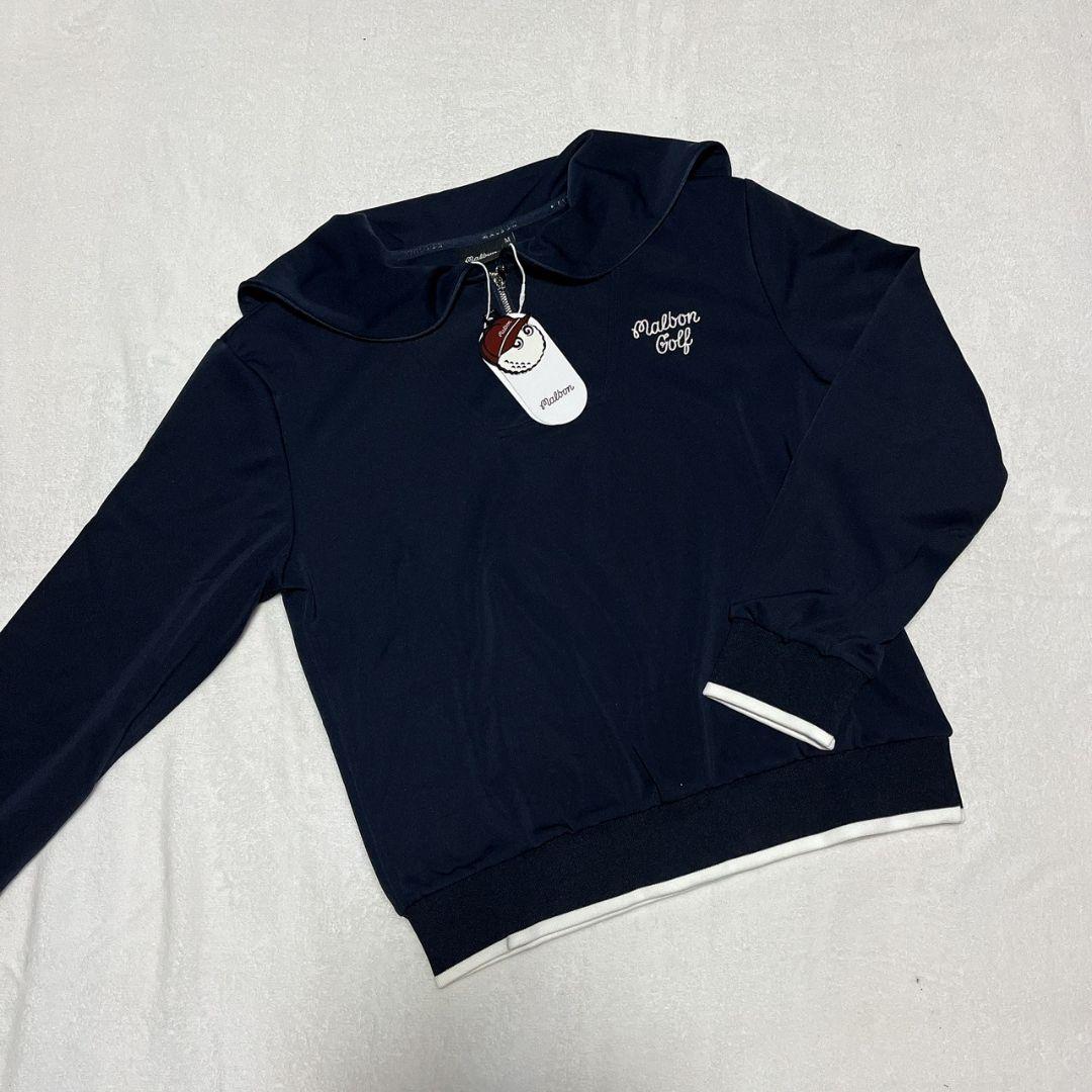 新品　マルボン　Malbon golf　ゴルフ　トップス　ネイビー　M