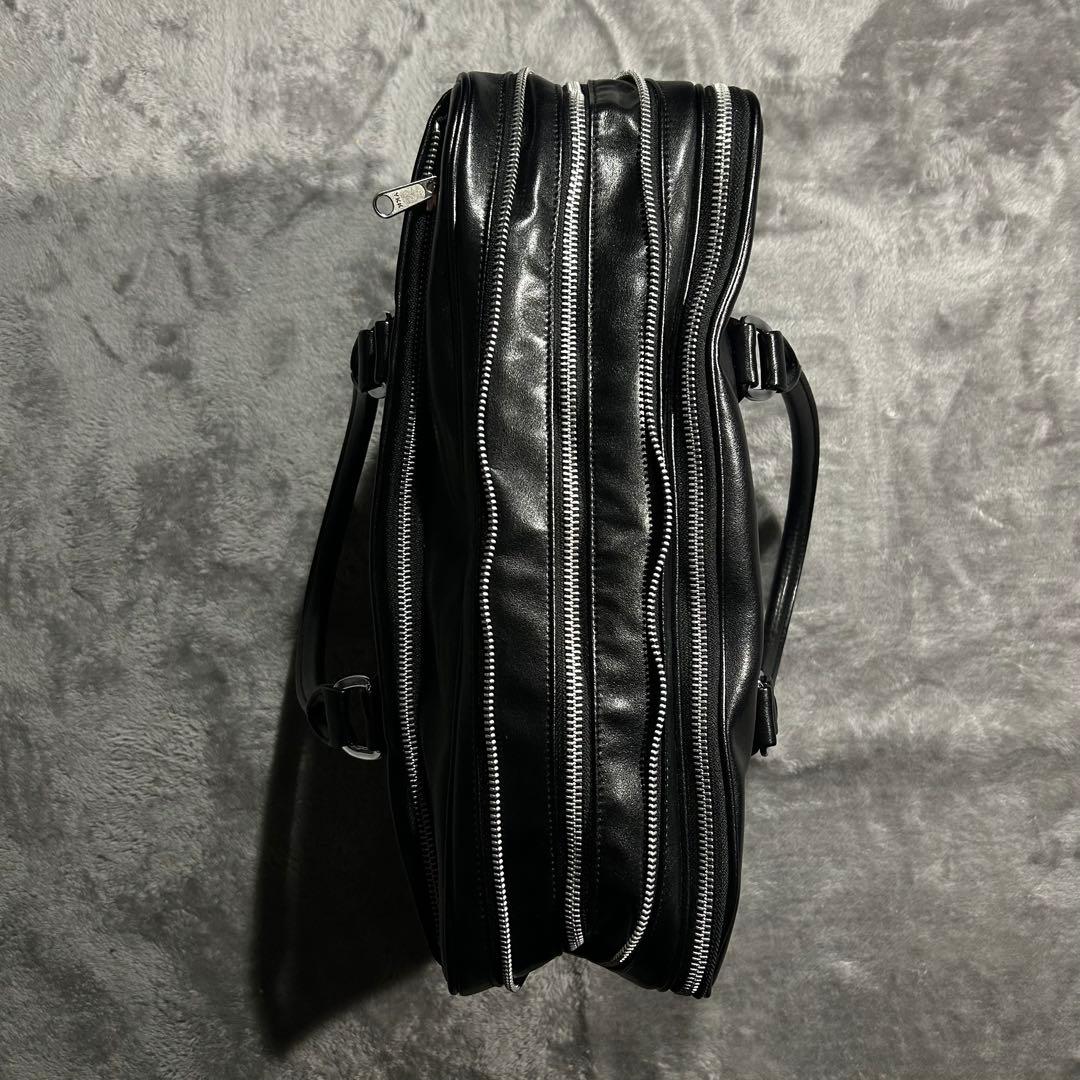 ギャルソン フェイクレザーハンドバッグ スクール ブリーフ 青山 黒