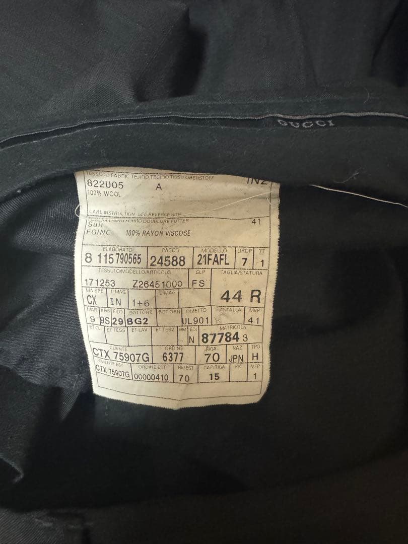 フ*ィ様 GUCCI トムフォード期　ゼニア製　スーツ